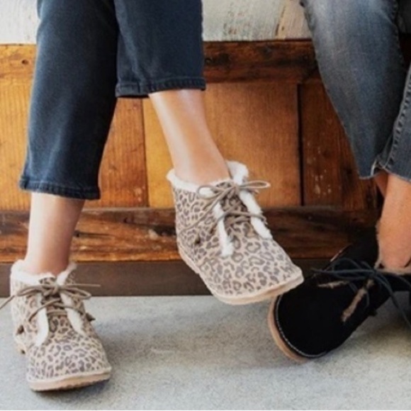 Beek Penguin Shearling Boots Size 10 Leather Leopard print - Picture 5 of 12